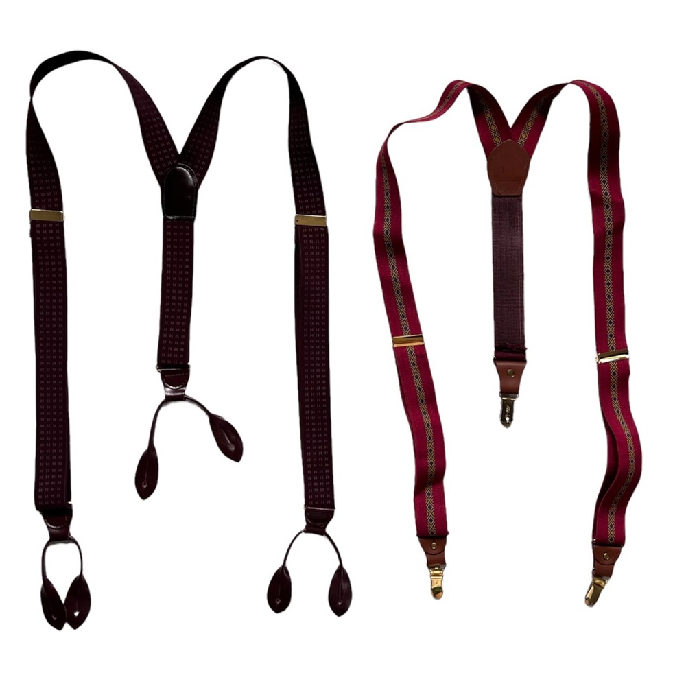 Bundle (2) Cas Germany & Pelican USA True Vintage Western Country Suspenders EUC